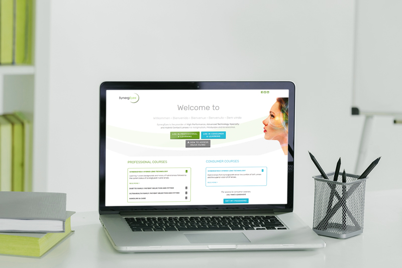 SynergEyes e-Learning Landing Page